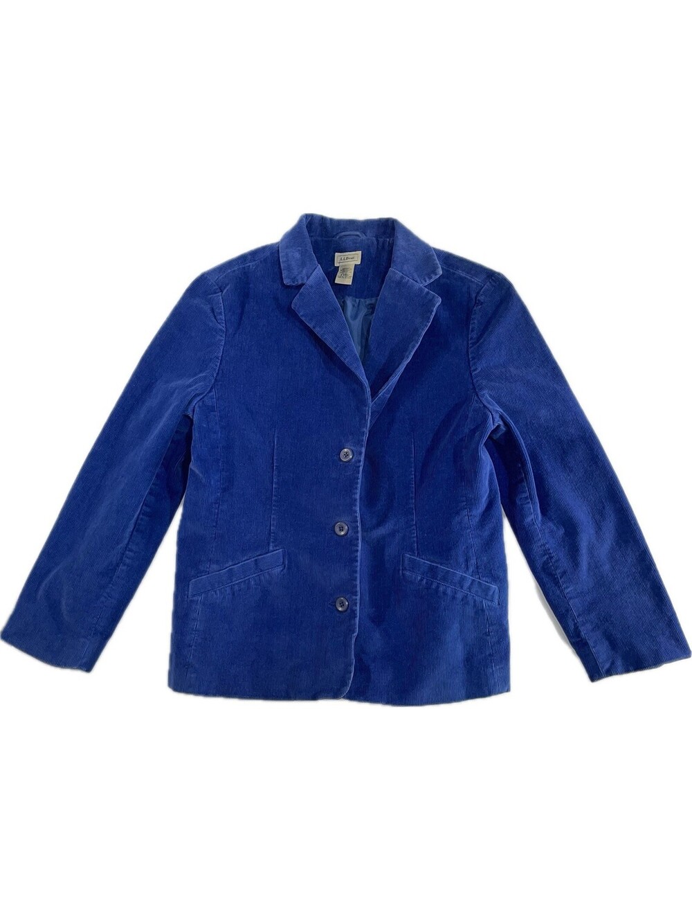 LL Bean Shirt Jacket Womens 12P Comfort Blue Corduroy Lined Academic Casual